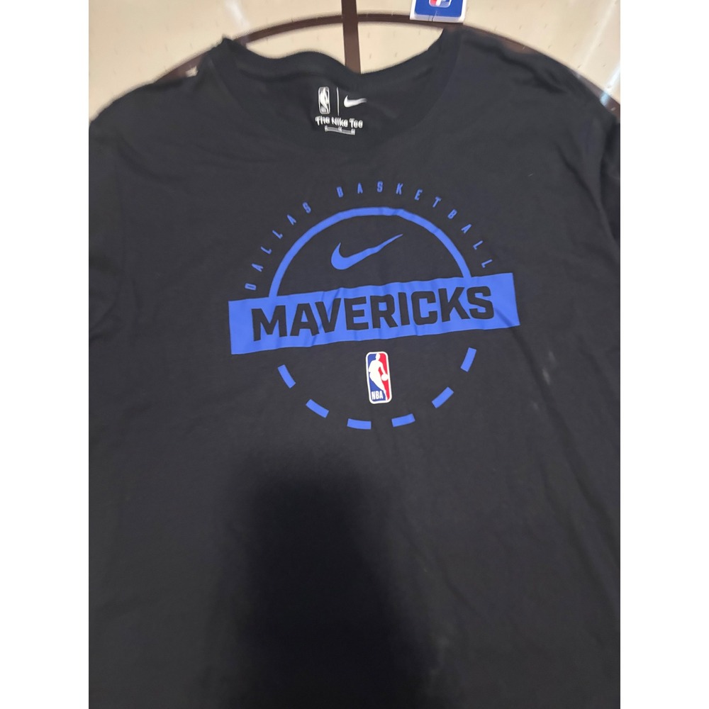 Nike NBA Dallas Mavericks Mens Long Sleeve T-Shirt Black Blue XL DD6111-010 - Picture 3 of 5